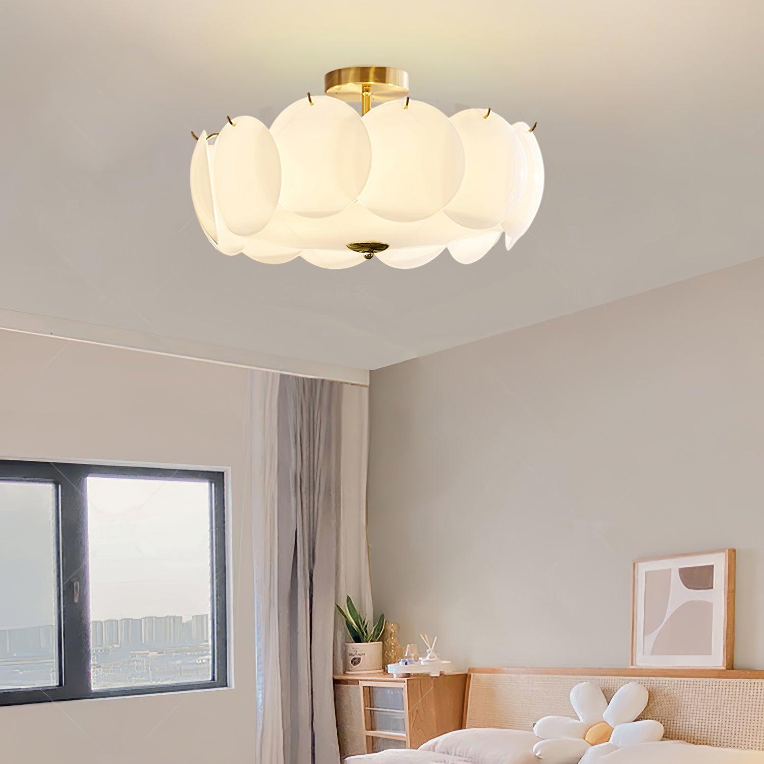 Kronleuchter Glasscheiben Metall Kupfer Wohnzimmer Esszimmer E14 Ø40 Ø50 Ø60cm Hängelampe Vintage Stimmungslicht Deckenleuchte | Restfield