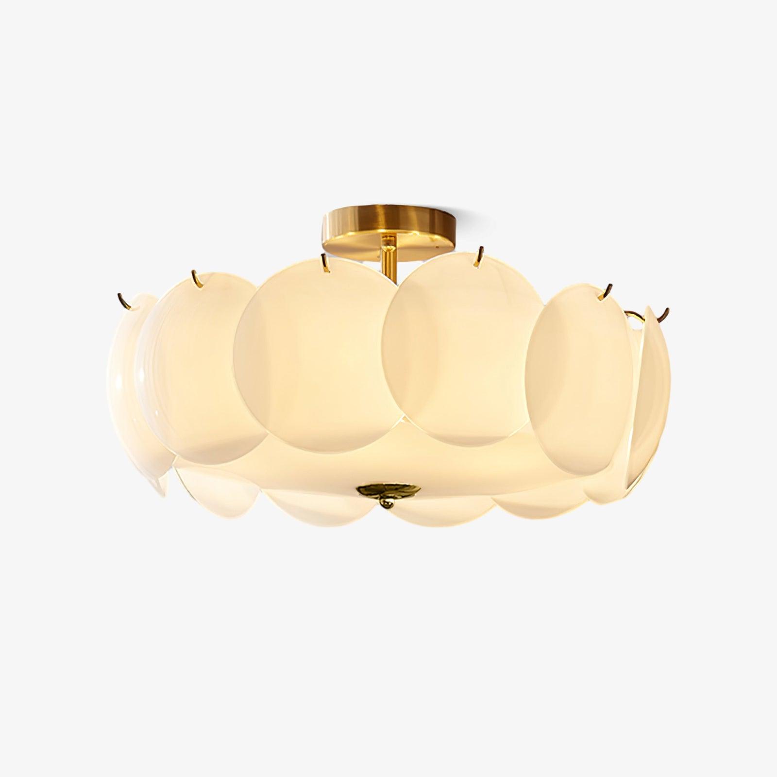 Kronleuchter Glasscheiben Metall Kupfer Wohnzimmer Esszimmer E14 Ø40 Ø50 Ø60cm Hängelampe Vintage Stimmungslicht Deckenleuchte | Restfield