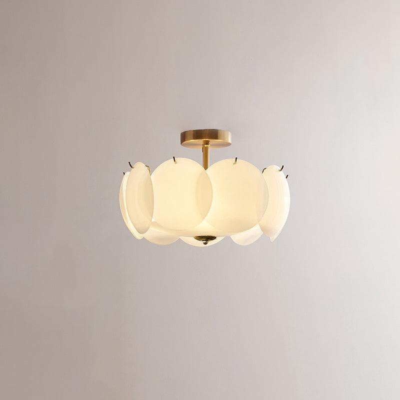 Kronleuchter Glasscheiben Metall Kupfer Wohnzimmer Esszimmer E14 Ø40 Ø50 Ø60cm Hängelampe Vintage Stimmungslicht Deckenleuchte | Restfield