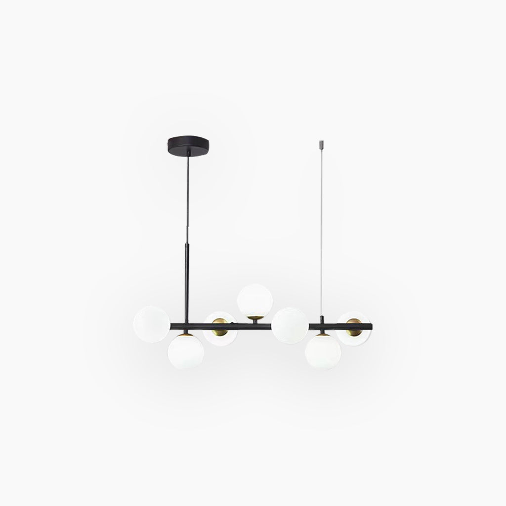 Glasball-Pendelleuchte mit goldenem Rahmen, 7–11 Lichtquellen, moderner Kronleuchter mit einstellbarer Farbtemperatur | Sansoti