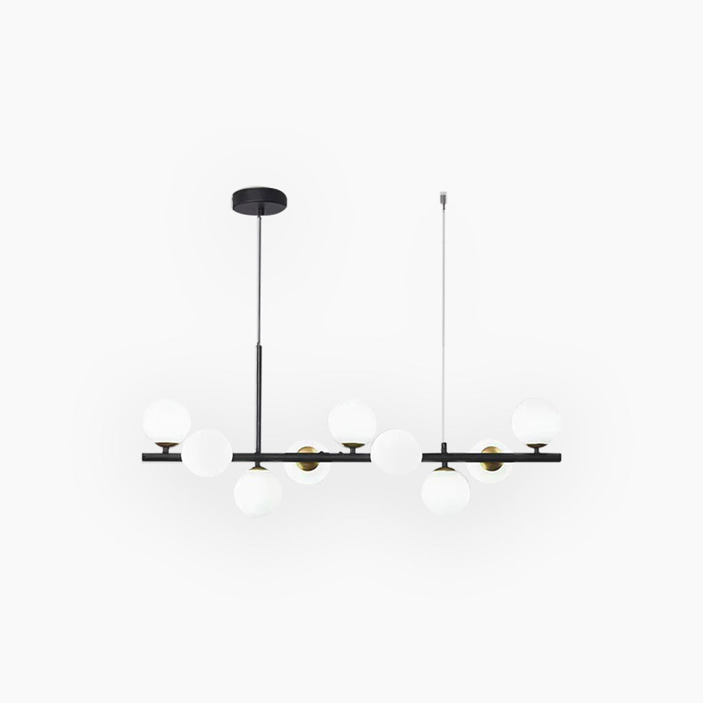 Glasball-Pendelleuchte mit goldenem Rahmen, 7–11 Lichtquellen, moderner Kronleuchter mit einstellbarer Farbtemperatur | Sansoti