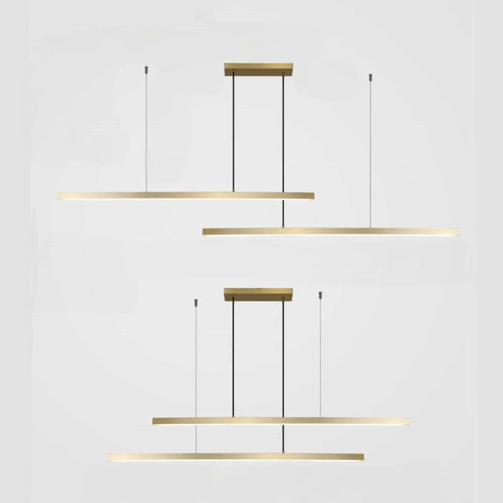 Lineare dimmbare LED-Pendelleuchte aus Messing, Schwarz / Gold