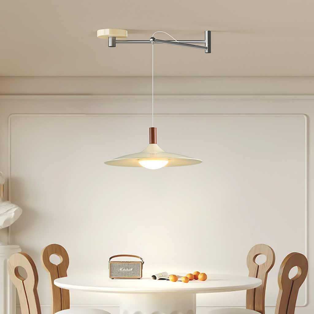 LED Pendant Light Adjustable Arm Dimmable with Remote Control Scandinavian Design Iron Acrylic Living Room Dining Room | Sansoti