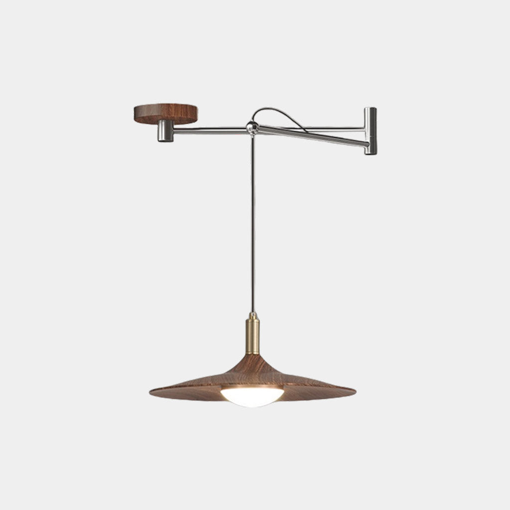 Ściemniana lampa wisząca LED z regulowanym ramieniem i pilotem, skandynawski design, żelazo i akryl, do salonu i jadalni | Sansoti