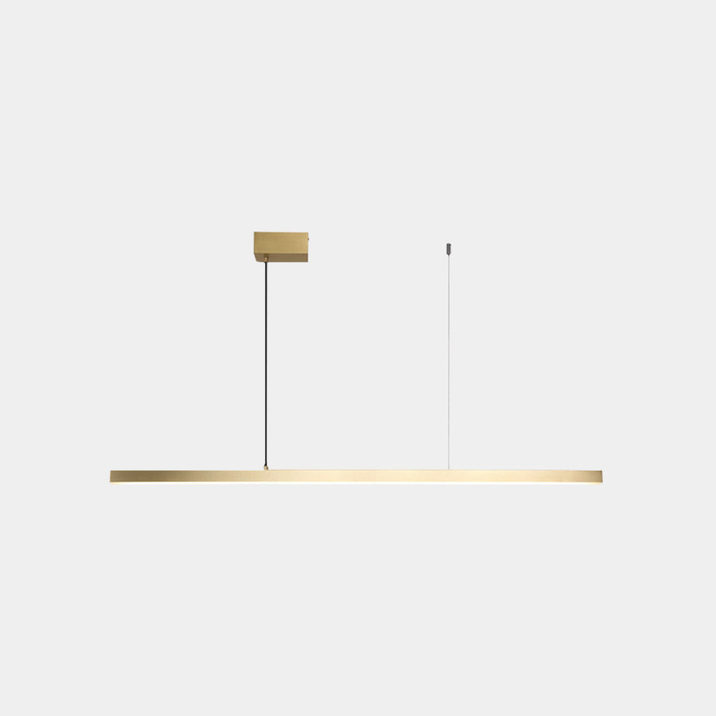 Lineare dimmbare LED-Pendelleuchte aus Messing, Schwarz / Gold