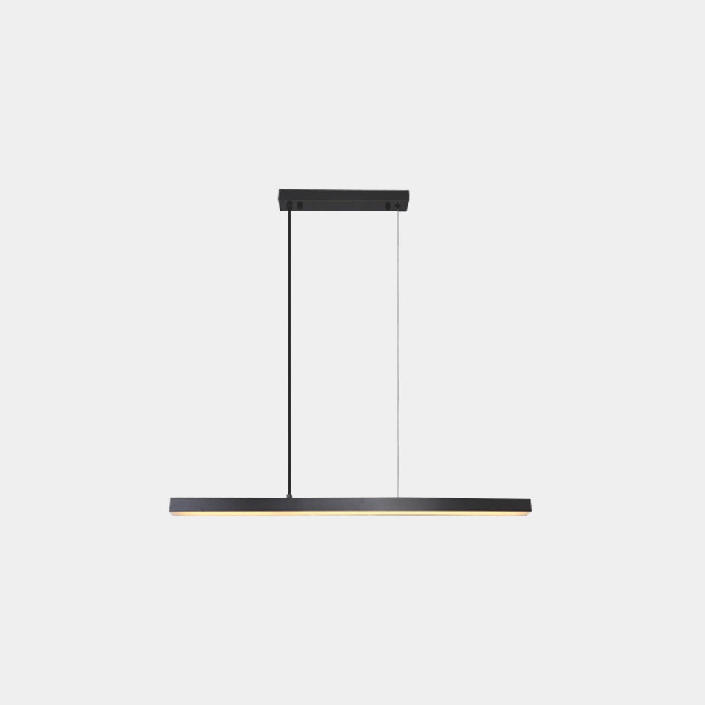Lineare dimmbare LED-Pendelleuchte aus Messing, Schwarz / Gold