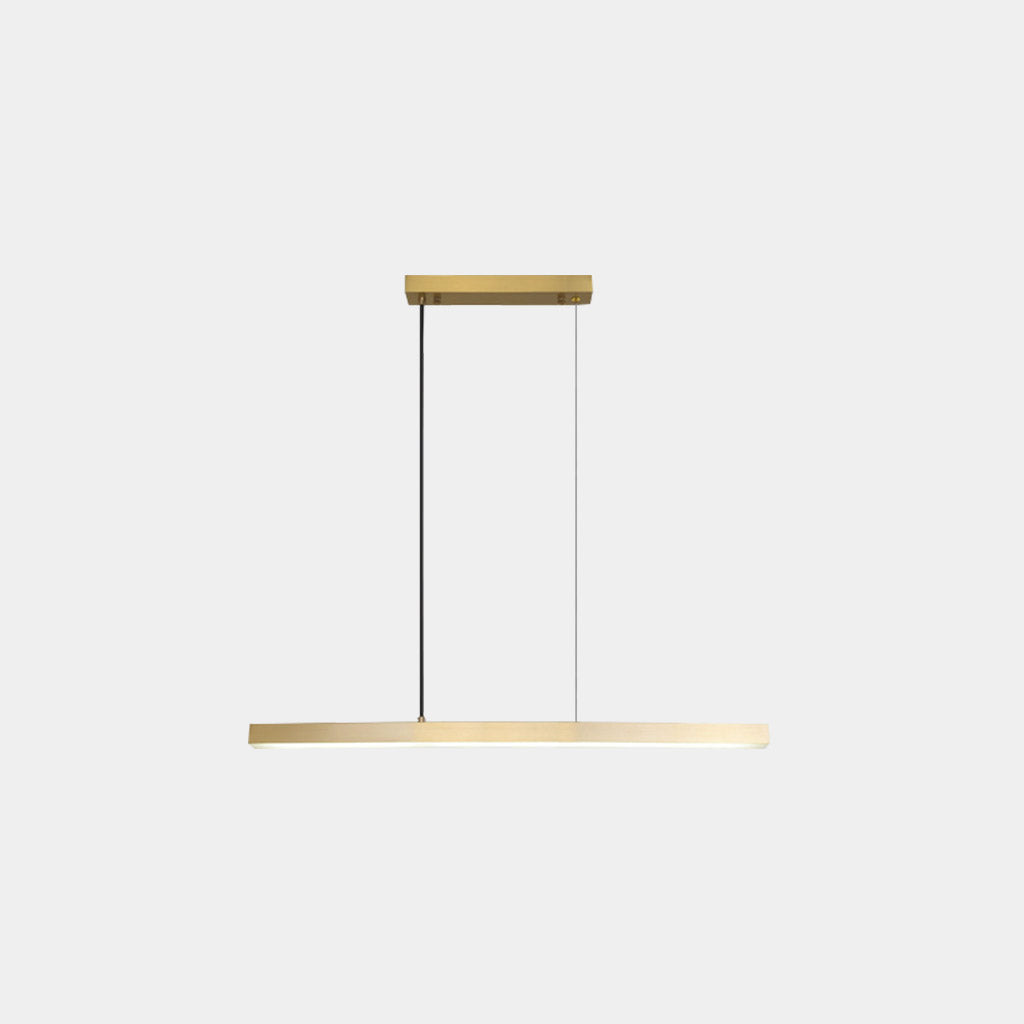 Lineare dimmbare LED-Pendelleuchte aus Messing, Schwarz / Gold