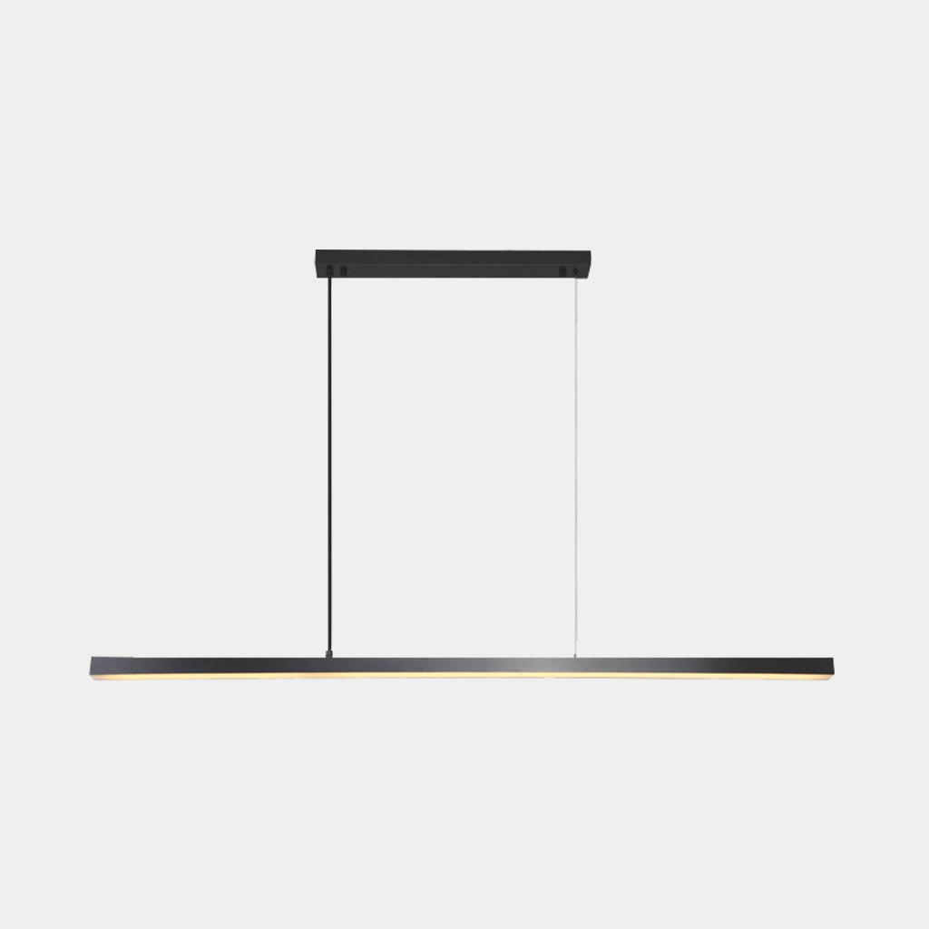 Lineare dimmbare LED-Pendelleuchte aus Messing, Schwarz / Gold