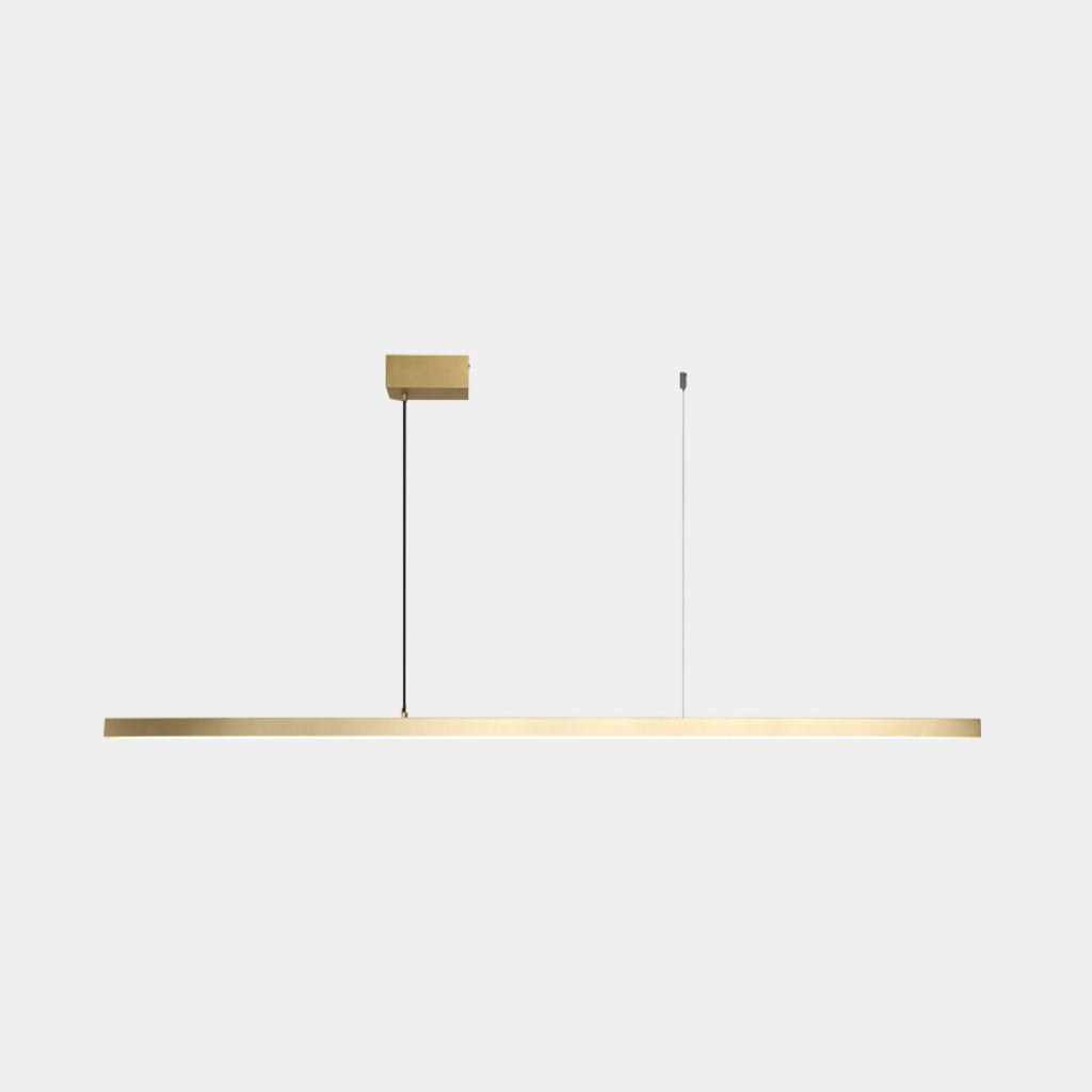 Lineare dimmbare LED-Pendelleuchte aus Messing, Schwarz / Gold