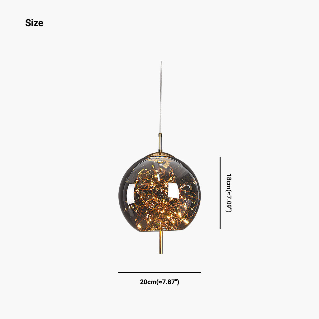 Glas-Pendelleuchte mit Sternenmuster Grau Bernstein Verstellbares Licht Skandinavisches Design Esszimmer Wohnzimmer Stimmungsbeleuchtung | Sansoti