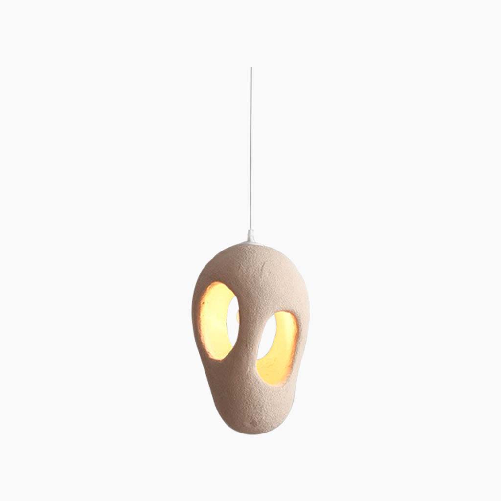 Hängelampe aus beigem Polystyrol in organischer Form, LED, einstellbares Licht, skandinavisch, minimalistisch, Esszimmer | Sansoti