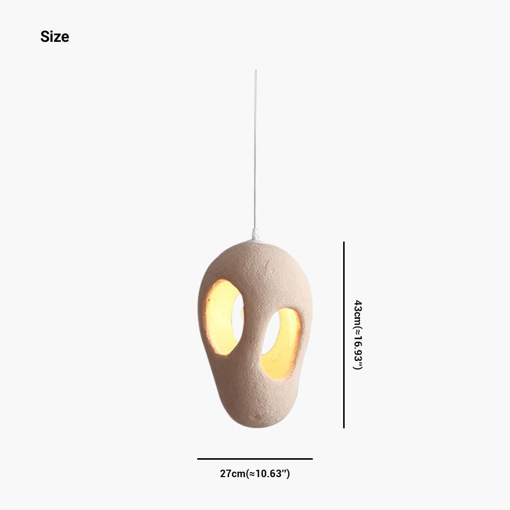 Hängelampe aus beigem Polystyrol in organischer Form, LED, einstellbares Licht, skandinavisch, minimalistisch, Esszimmer | Sansoti