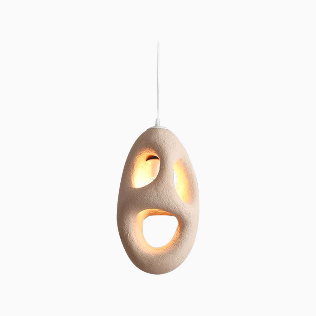 Hängelampe aus beigem Polystyrol in organischer Form, LED, einstellbares Licht, skandinavisch, minimalistisch, Esszimmer | Sansoti