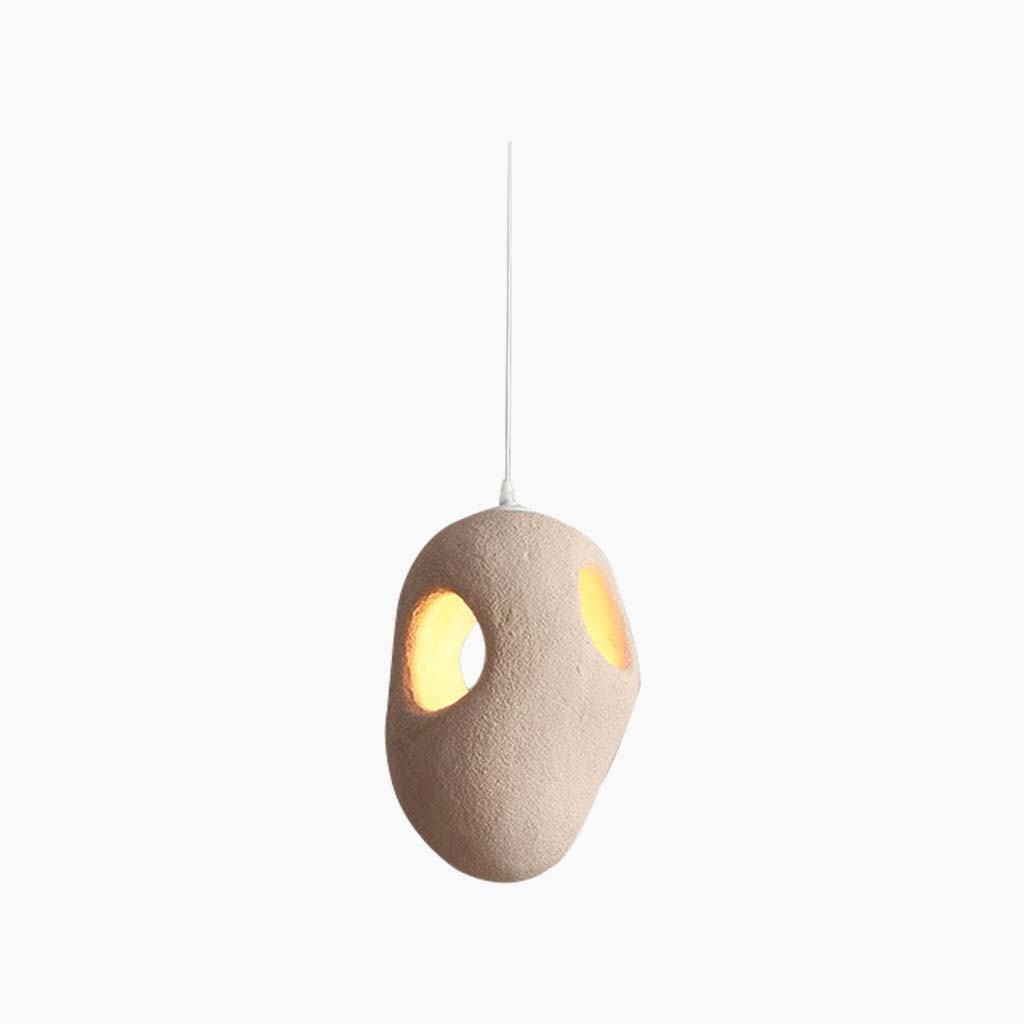 Hängelampe aus beigem Polystyrol in organischer Form, LED, einstellbares Licht, skandinavisch, minimalistisch, Esszimmer | Sansoti