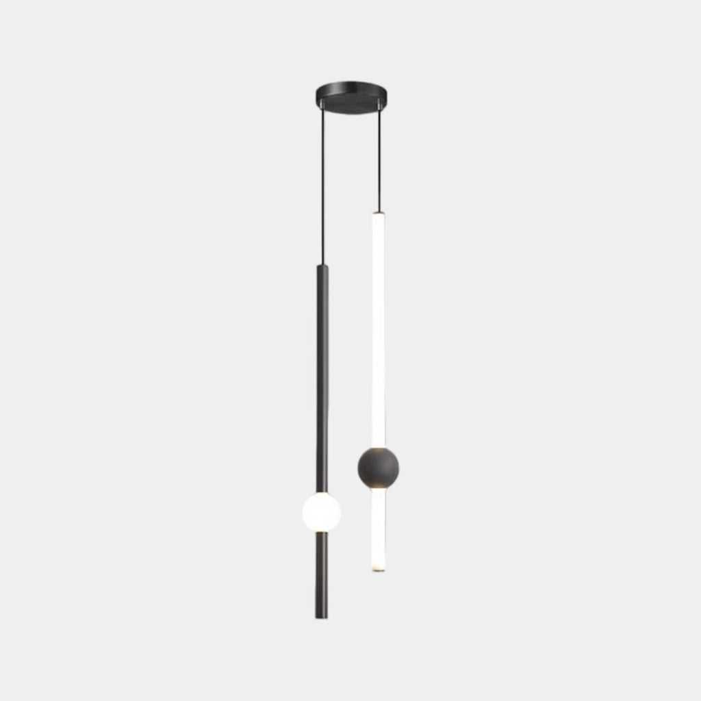 Lineare LED-Pendelleuchte Eisen Glas Modern Minimalistisches skandinavisches Design Essbereich Schlafzimmer Wohnzimmer | Sansoti