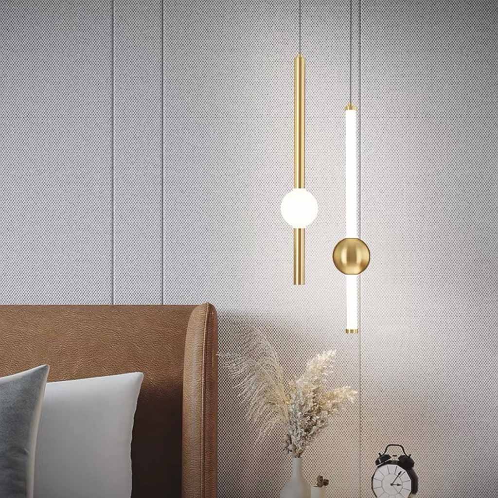 Lineare LED-Pendelleuchte Eisen Glas Modern Minimalistisches skandinavisches Design Essbereich Schlafzimmer Wohnzimmer | Sansoti