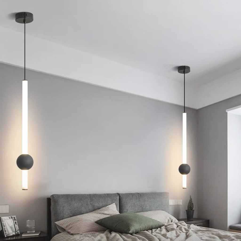 Lineare LED-Pendelleuchte LED mit Glaskugel Eisen Dimmbar Skandinavisches modernes Design Esszimmer Wohnzimmer Beleuchtung | Sansoti