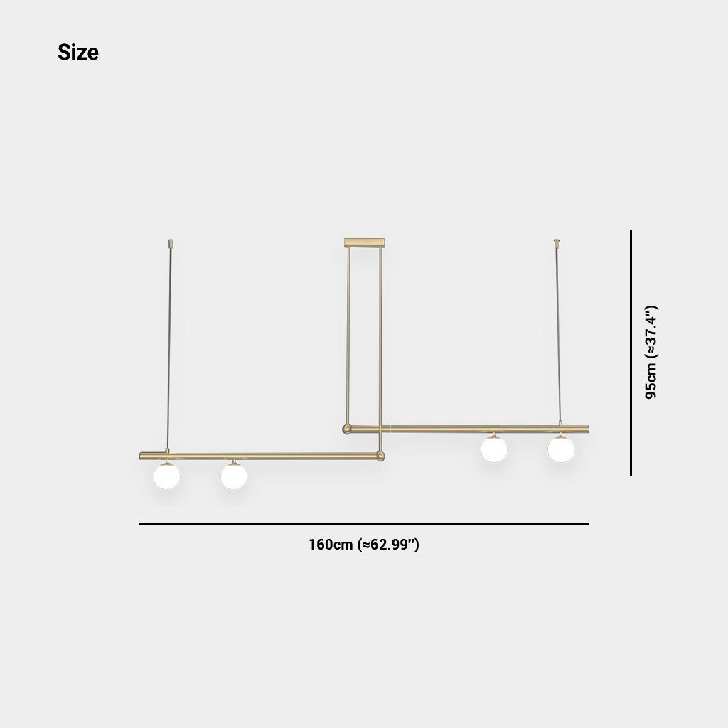 Lineare Hängelampe aus Metall und Glas, Schwarz und Gold, mehrere Lichtquellen, Esstisch, Wohnzimmer, Kücheninsel, LED, modern | Sansoti