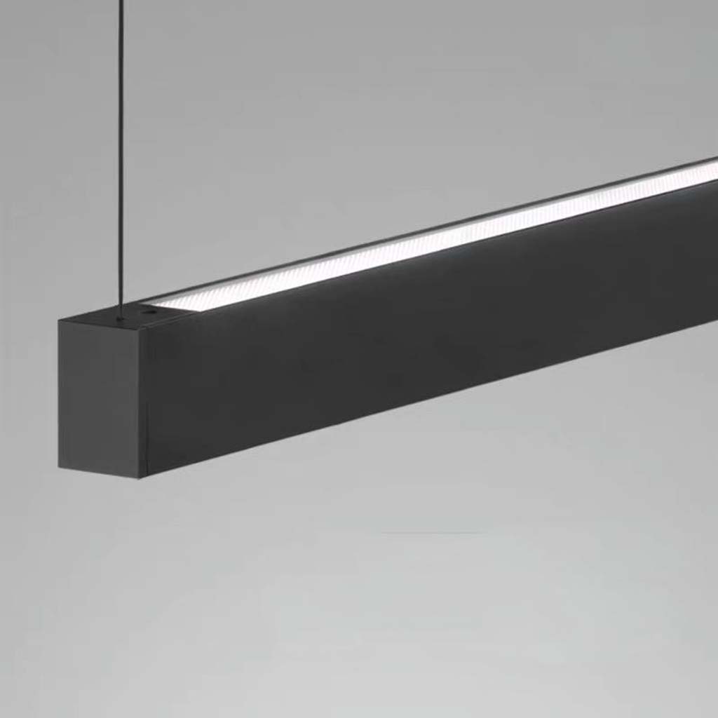 Lineare dimmbare LED-Pendelleuchte, schwarz, Aluminium, direktes und indirektes Licht für Kücheninsel, Esstisch und Wohnzimmer | Sansoti