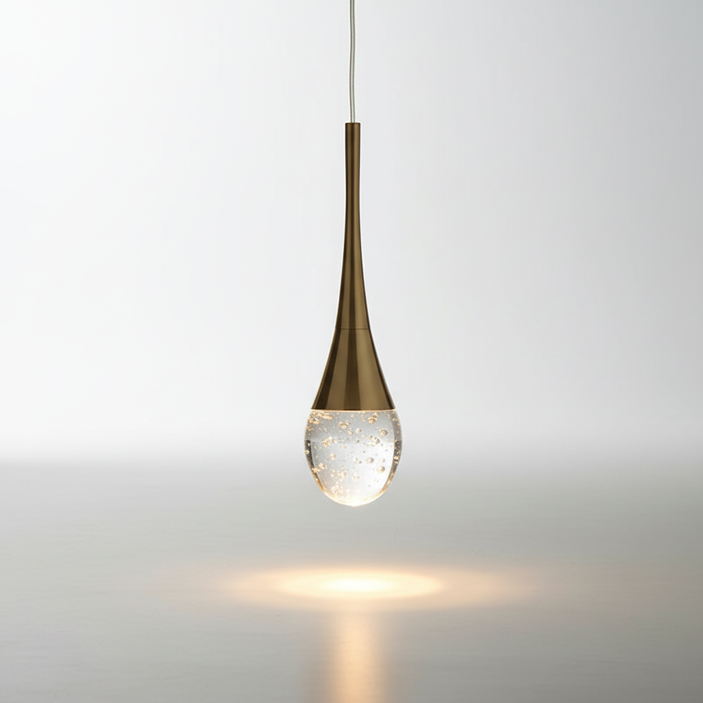 Hanglamp Glas Druppel Aluminium 3000K Warm Wit Eetkamer Woonkamer Pendellamp Glazen Bol Verstelbaar Snoer Hal | Sansoti