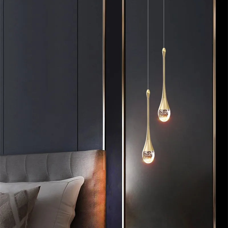 Hanglamp Glas Druppel Aluminium 3000K Warm Wit Eetkamer Woonkamer Pendellamp Glazen Bol Verstelbaar Snoer Hal | Sansoti