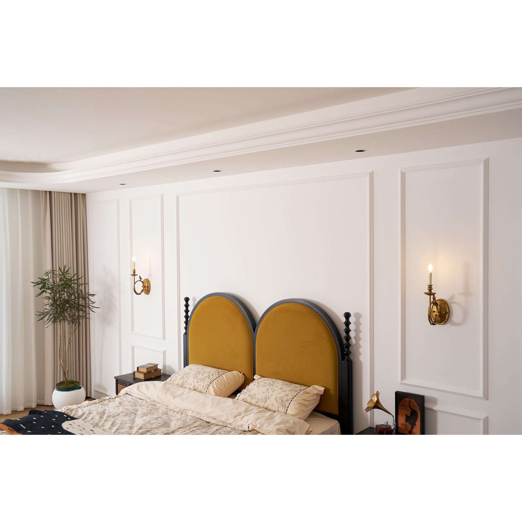 Vintage Wandleuchte mit Vogel auf Ast aus antikem Messing – Klassische Design-Wandleuchte mit E14-Fassung für Schlafzimmer, Flur und Wohnzimmer | Restfield