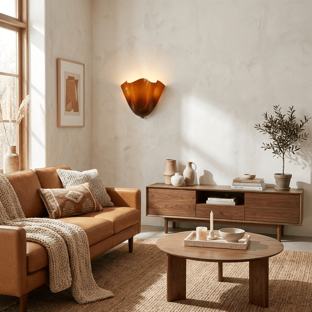 Petalia Wandlamp — Sculptural Petal-Geïnspireerde Glazen Wandverlichting met G9 Fitting en Hardwired Installatie (28 × 25 × 13 cm) | Sansoti