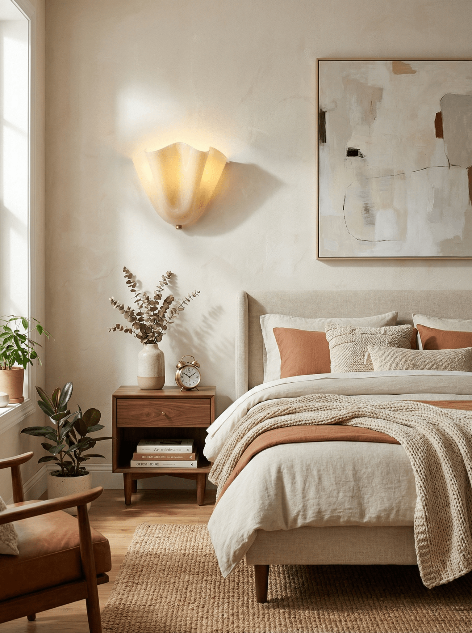 Petalia Wandlamp — Sculptural Petal-Geïnspireerde Glazen Wandverlichting met G9 Fitting en Hardwired Installatie (28 × 25 × 13 cm) | Sansoti