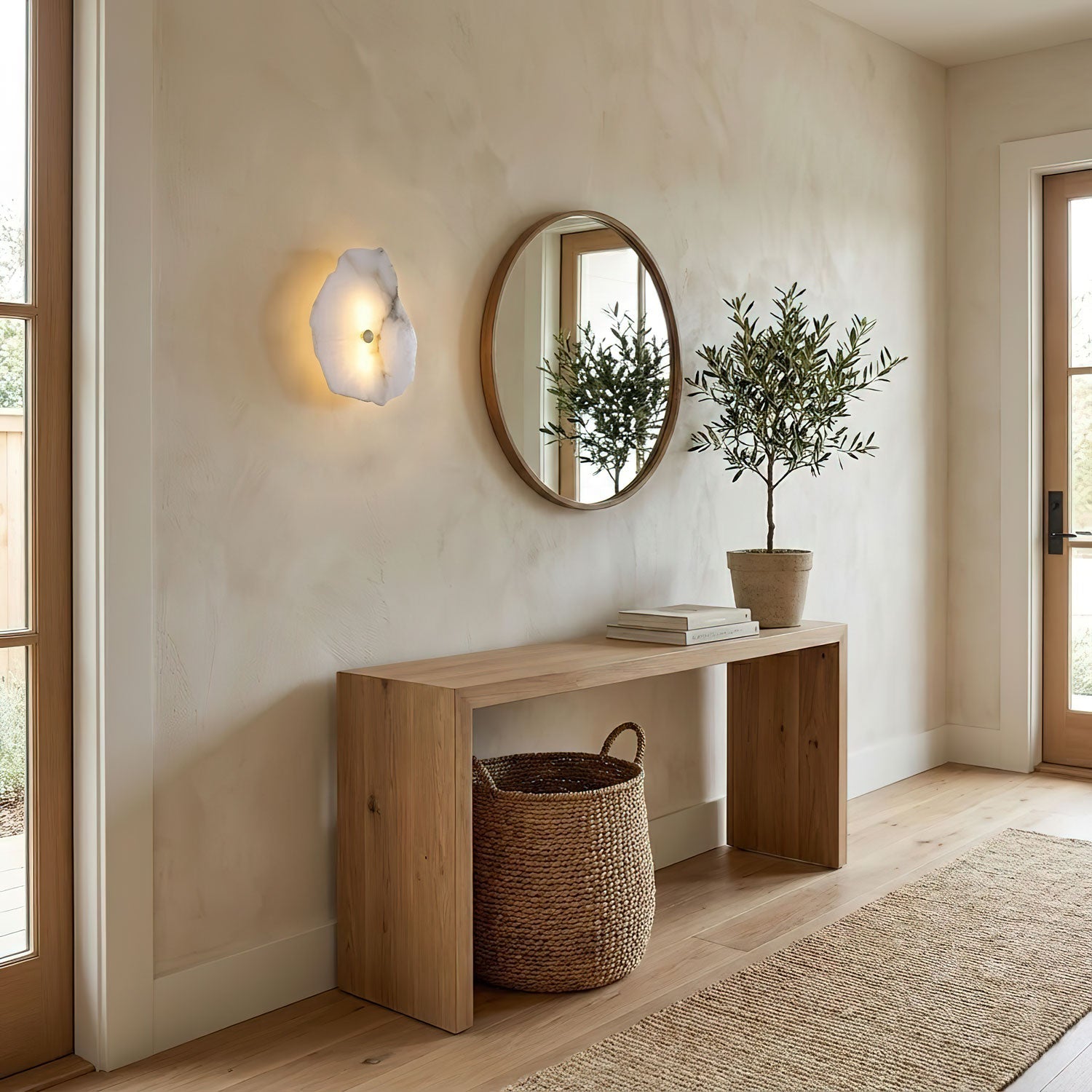 Alabasten Wandlamp — Echte Natuursteen met Gouden Armatuur — 1/3/5/7/9 Lichtpunten | Sansoti