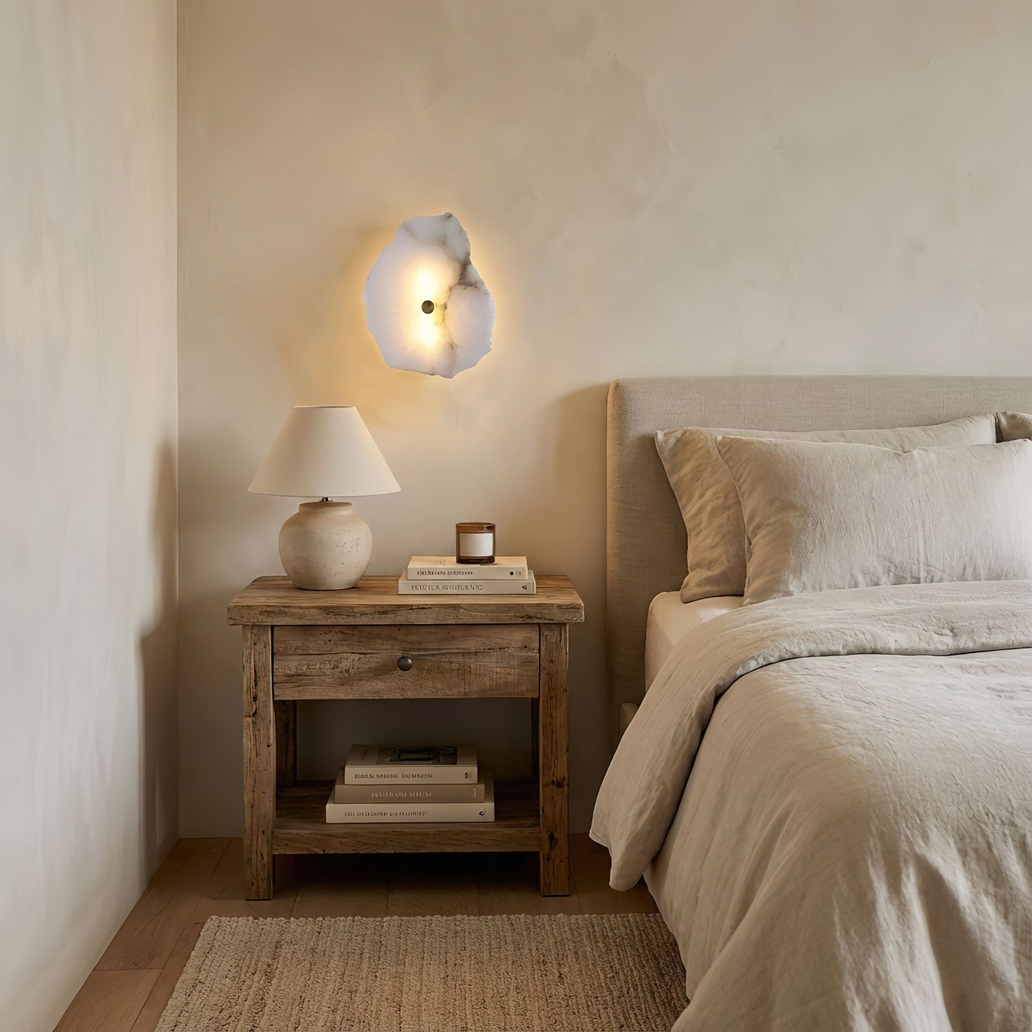 Alabasten Wandlamp — Echte Natuursteen met Gouden Armatuur — 1/3/5/7/9 Lichtpunten | Sansoti