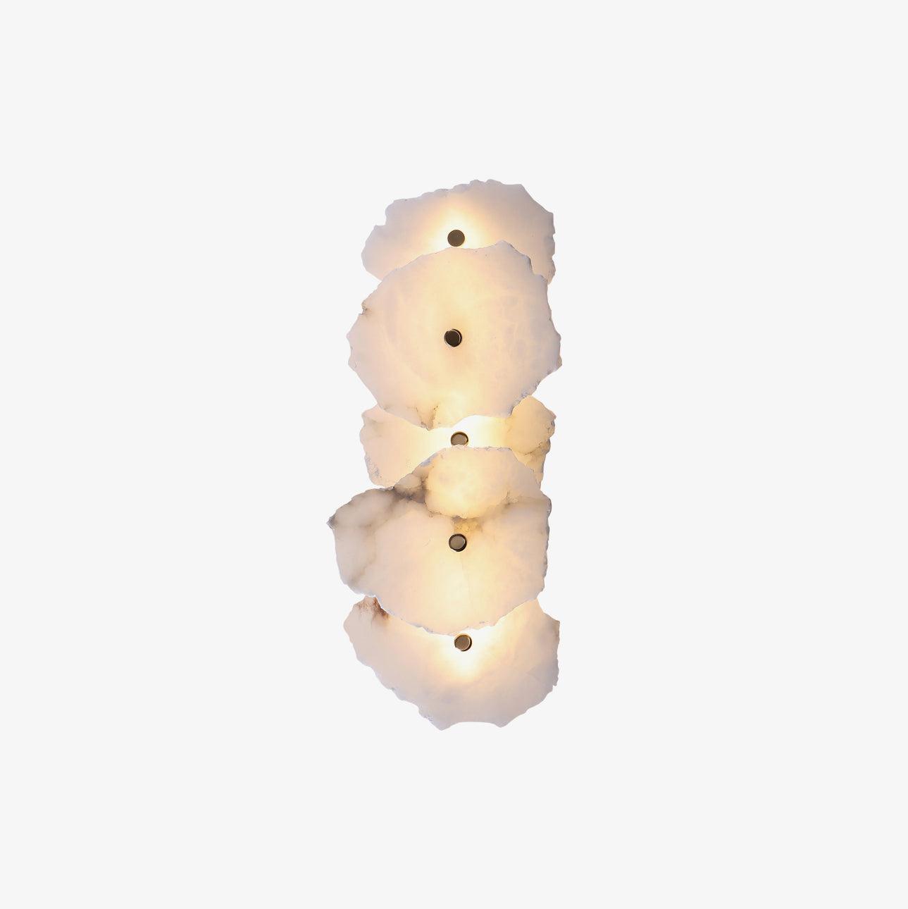 Alabasten Wandlamp — Echte Natuursteen met Gouden Armatuur — 1/3/5/7/9 Lichtpunten | Sansoti