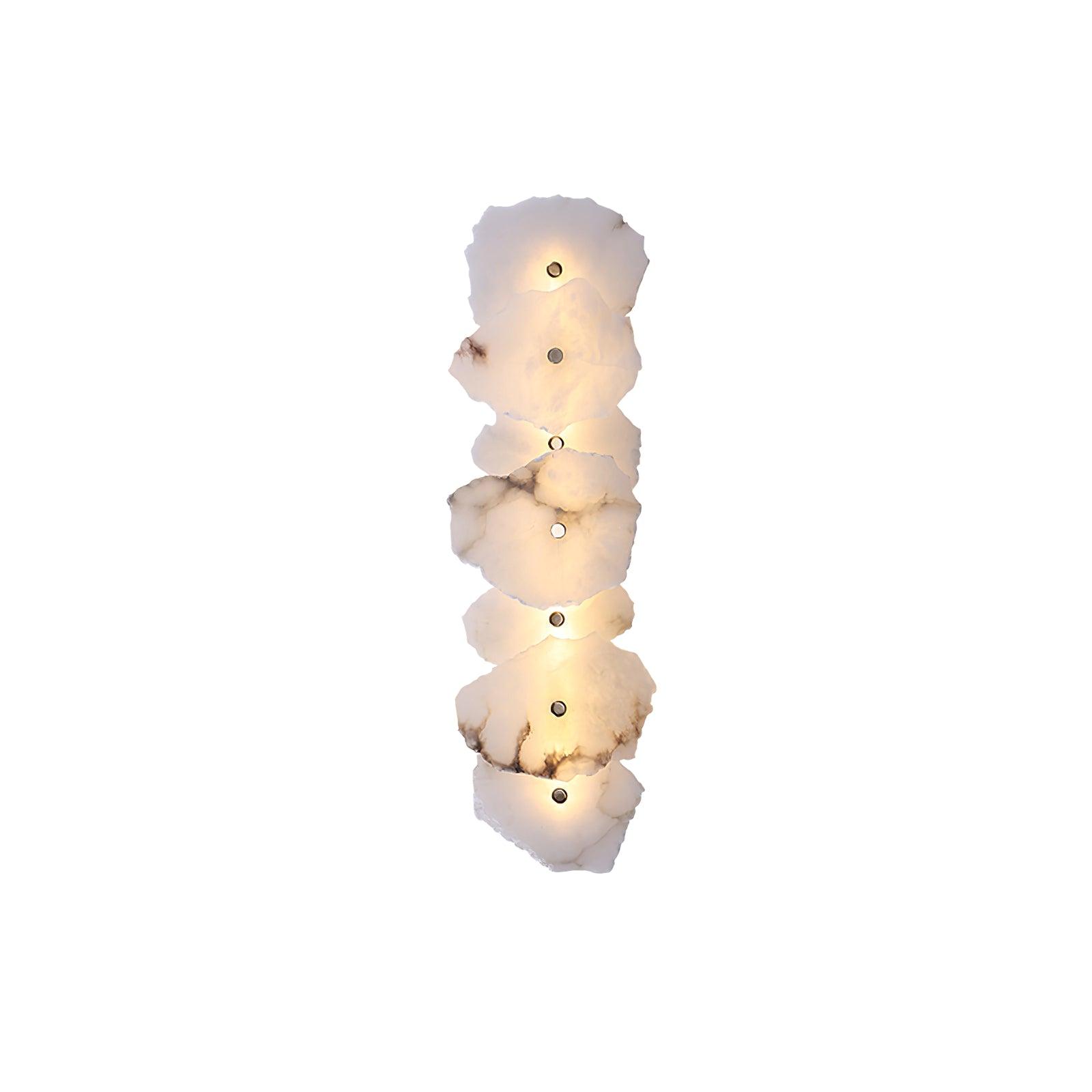 Alabasten Wandlamp — Echte Natuursteen met Gouden Armatuur — 1/3/5/7/9 Lichtpunten | Sansoti