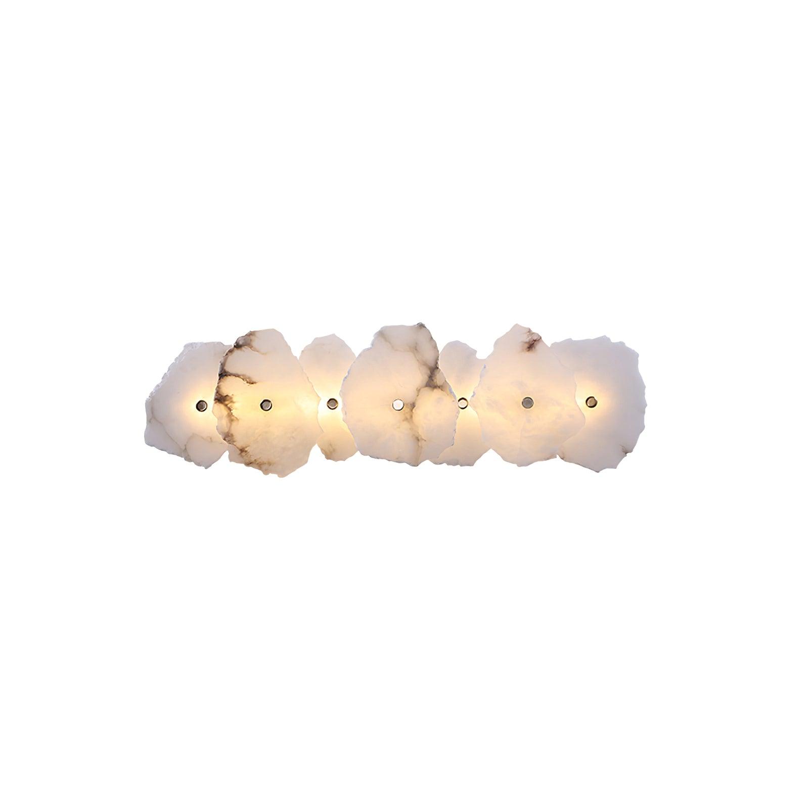 Alabasten Wandlamp — Echte Natuursteen met Gouden Armatuur — 1/3/5/7/9 Lichtpunten | Sansoti