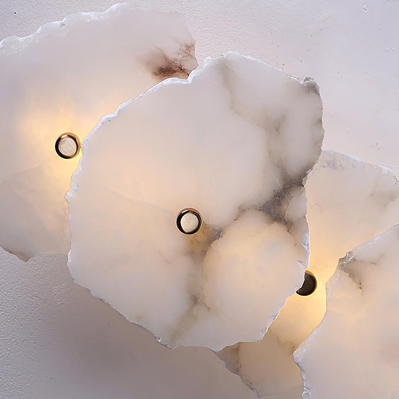 Alabasten Wandlamp — Echte Natuursteen met Gouden Armatuur — 1/3/5/7/9 Lichtpunten | Sansoti