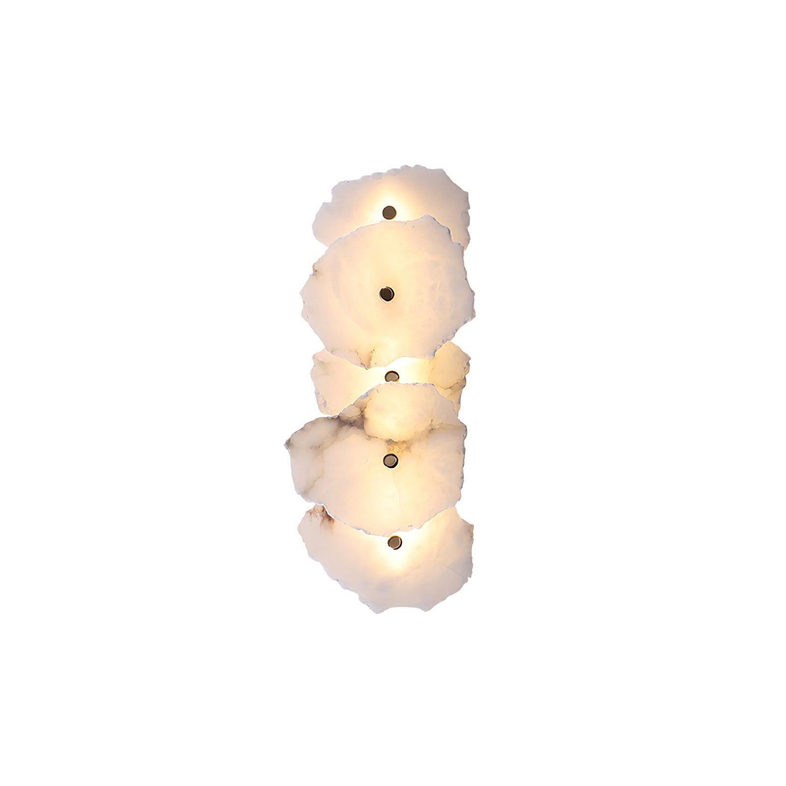 Alabasten Wandlamp — Echte Natuursteen met Gouden Armatuur — 1/3/5/7/9 Lichtpunten | Sansoti
