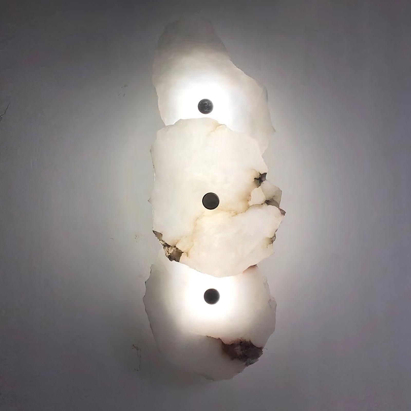 Alabasten Wandlamp — Echte Natuursteen met Gouden Armatuur — 1/3/5/7/9 Lichtpunten | Sansoti