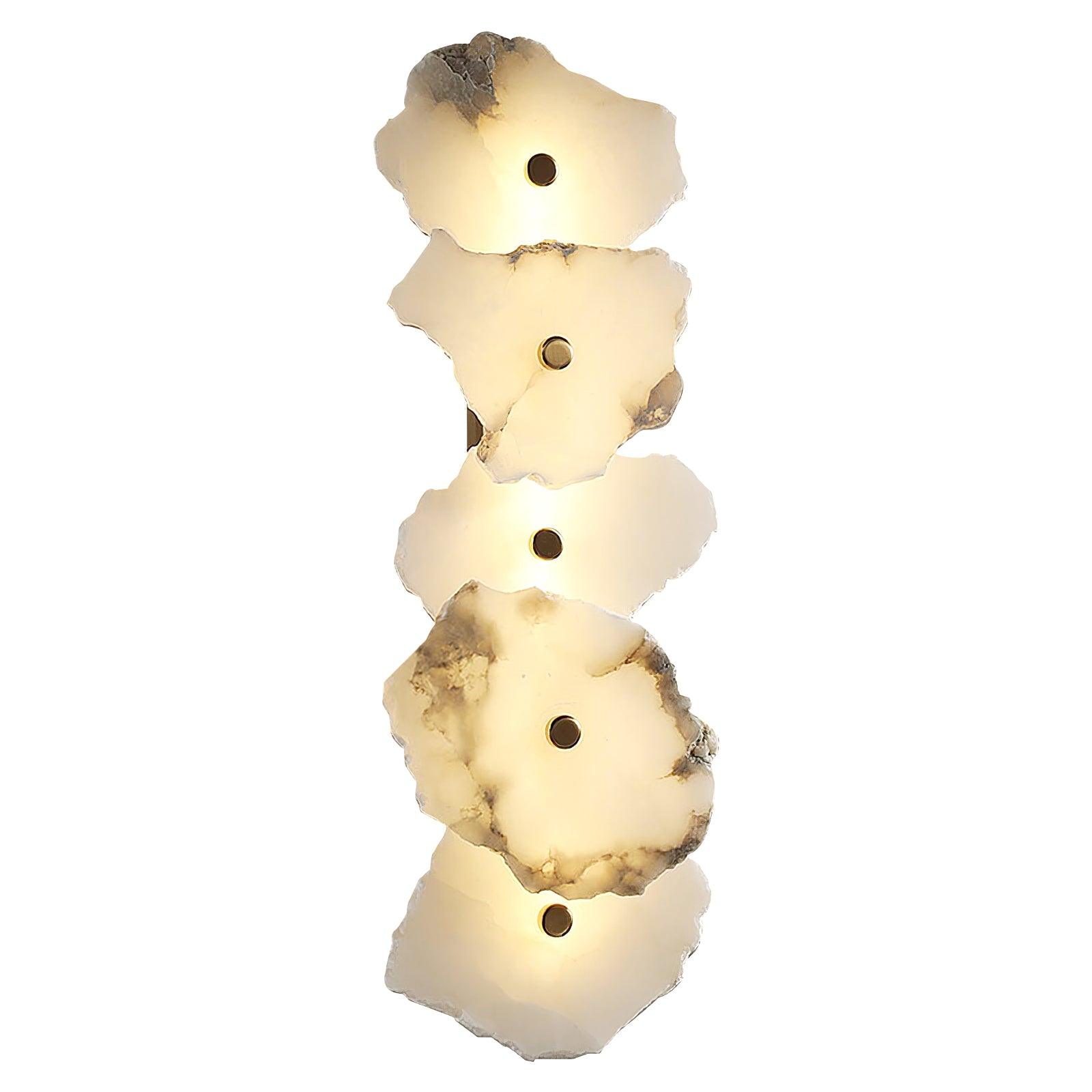Alabasten Wandlamp — Echte Natuursteen met Gouden Armatuur — 1/3/5/7/9 Lichtpunten | Sansoti