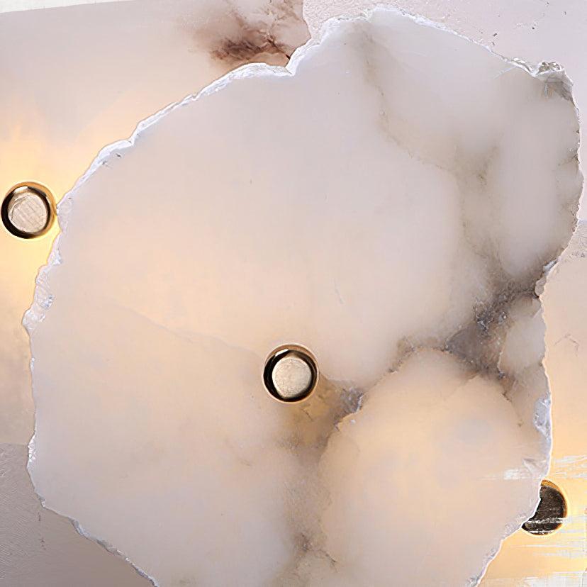 Alabasten Wandlamp — Echte Natuursteen met Gouden Armatuur — 1/3/5/7/9 Lichtpunten | Sansoti