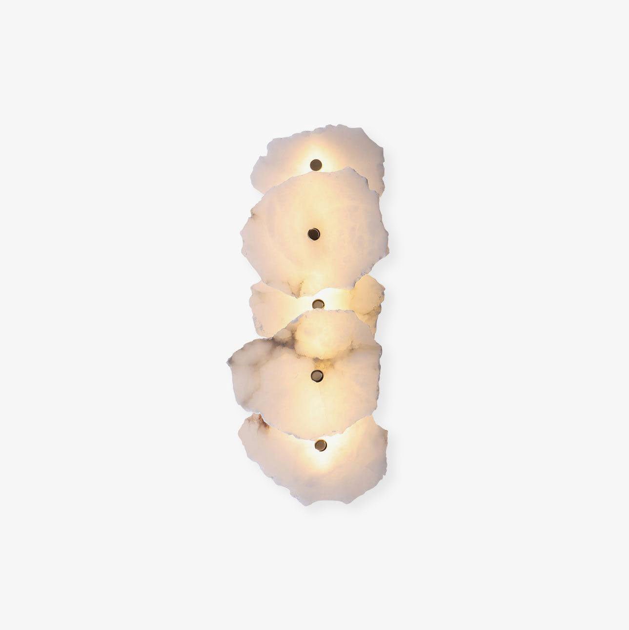 Alabasten Wandlamp — Echte Natuursteen met Gouden Armatuur — 1/3/5/7/9 Lichtpunten | Sansoti