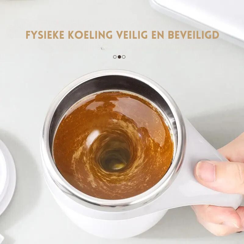 Zelfroerende Thermosbeker 400ml – Automatisch Mixende Reisbeker met Verwarmfunctie | Sansoti