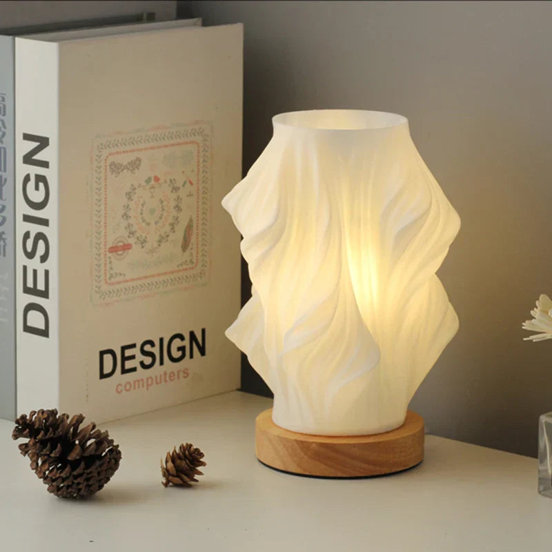 Lampe de table Vague Nuage Tourbillon Verre Fer Dimmable E14 LED Taille Moyenne Salon Chambre | Restfield
