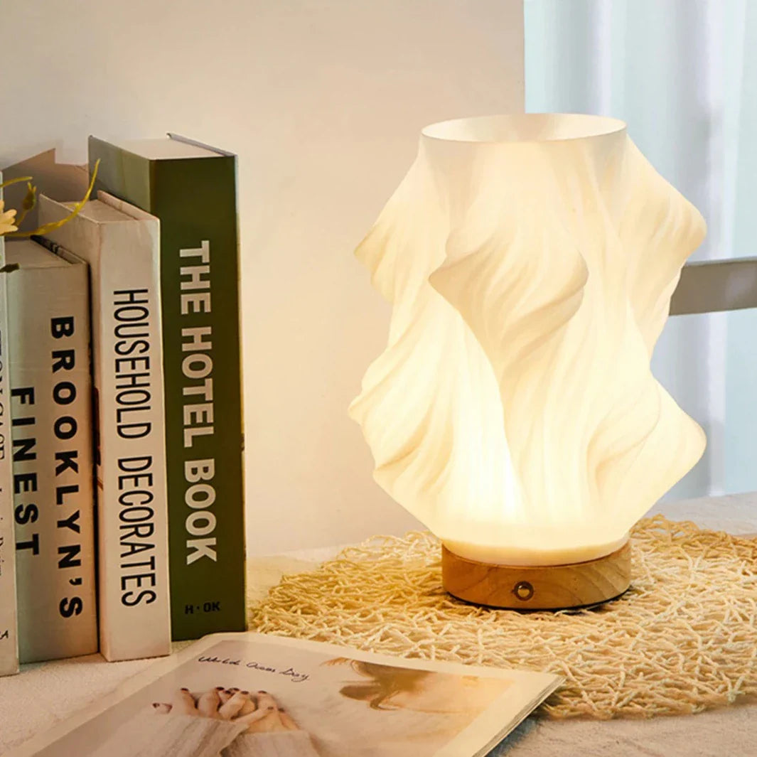 Lampe de table Vague Nuage Tourbillon Verre Fer Dimmable E14 LED Taille Moyenne Salon Chambre | Restfield