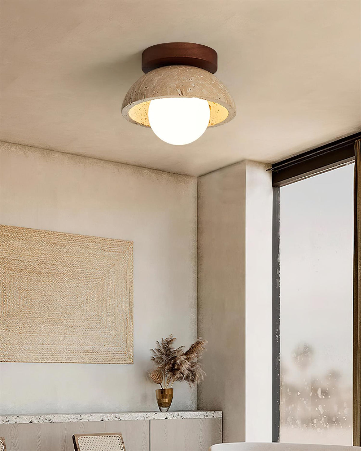Ronde Plafondlamp Hout G9 Fitting 15cm Dimbaar Wand Plafond Verlichting Badkamer Hal Slaapkamer Woonkamer | Sansoti