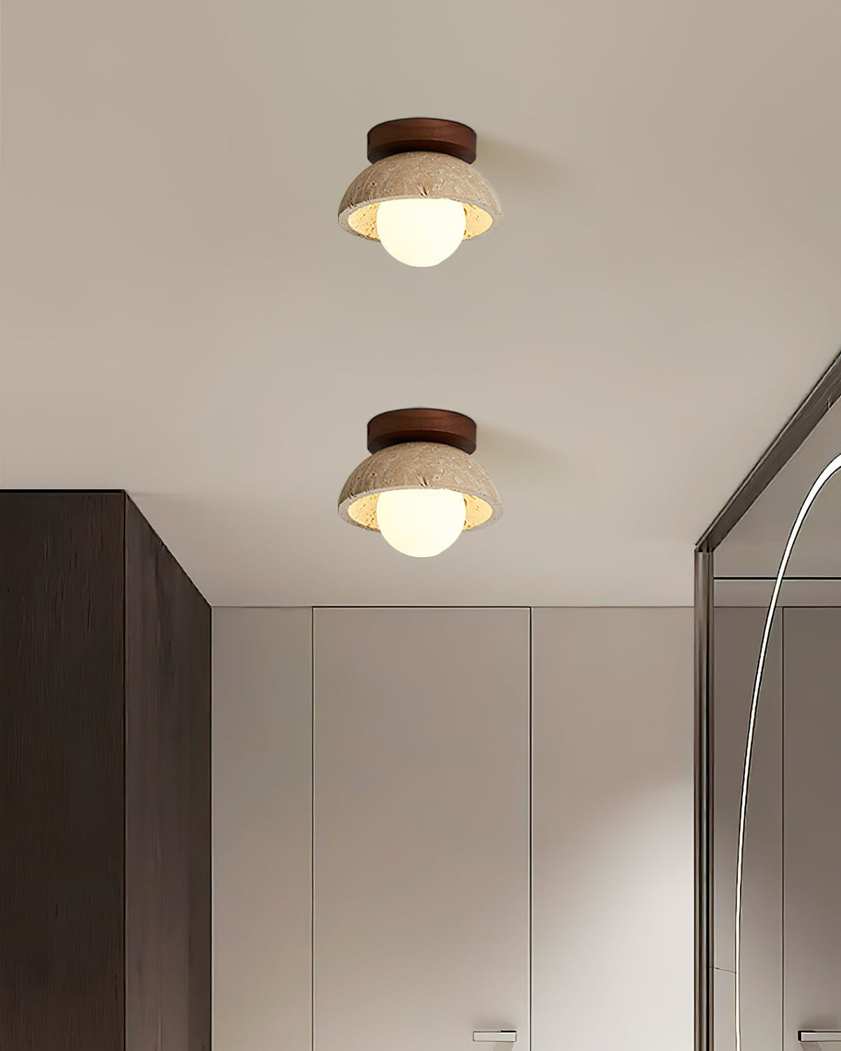 Ronde Plafondlamp Hout G9 Fitting 15cm Dimbaar Wand Plafond Verlichting Badkamer Hal Slaapkamer Woonkamer | Sansoti