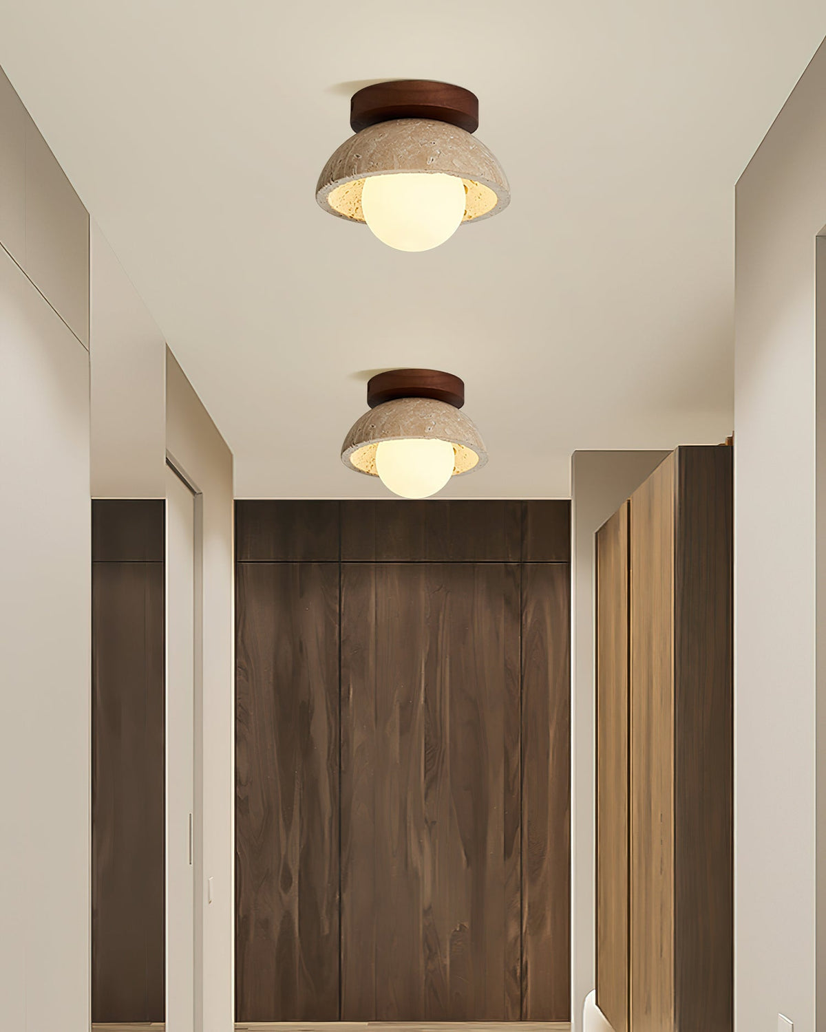 Ronde Plafondlamp Hout G9 Fitting 15cm Dimbaar Wand Plafond Verlichting Badkamer Hal Slaapkamer Woonkamer | Sansoti