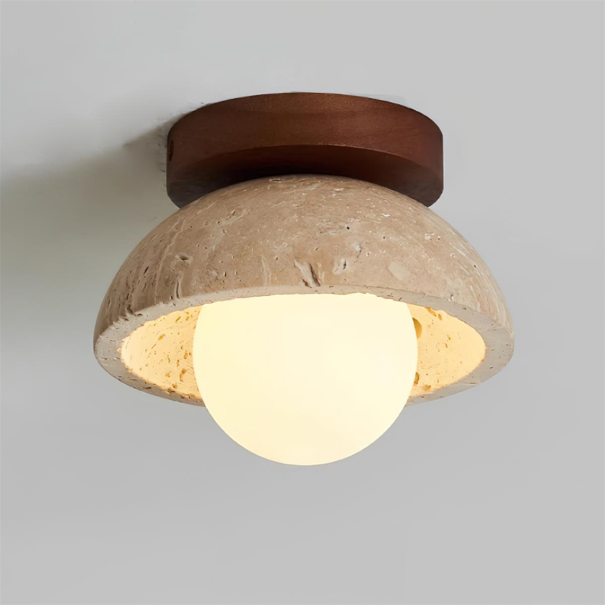 Ronde Plafondlamp Hout G9 Fitting 15cm Dimbaar Wand Plafond Verlichting Badkamer Hal Slaapkamer Woonkamer | Sansoti