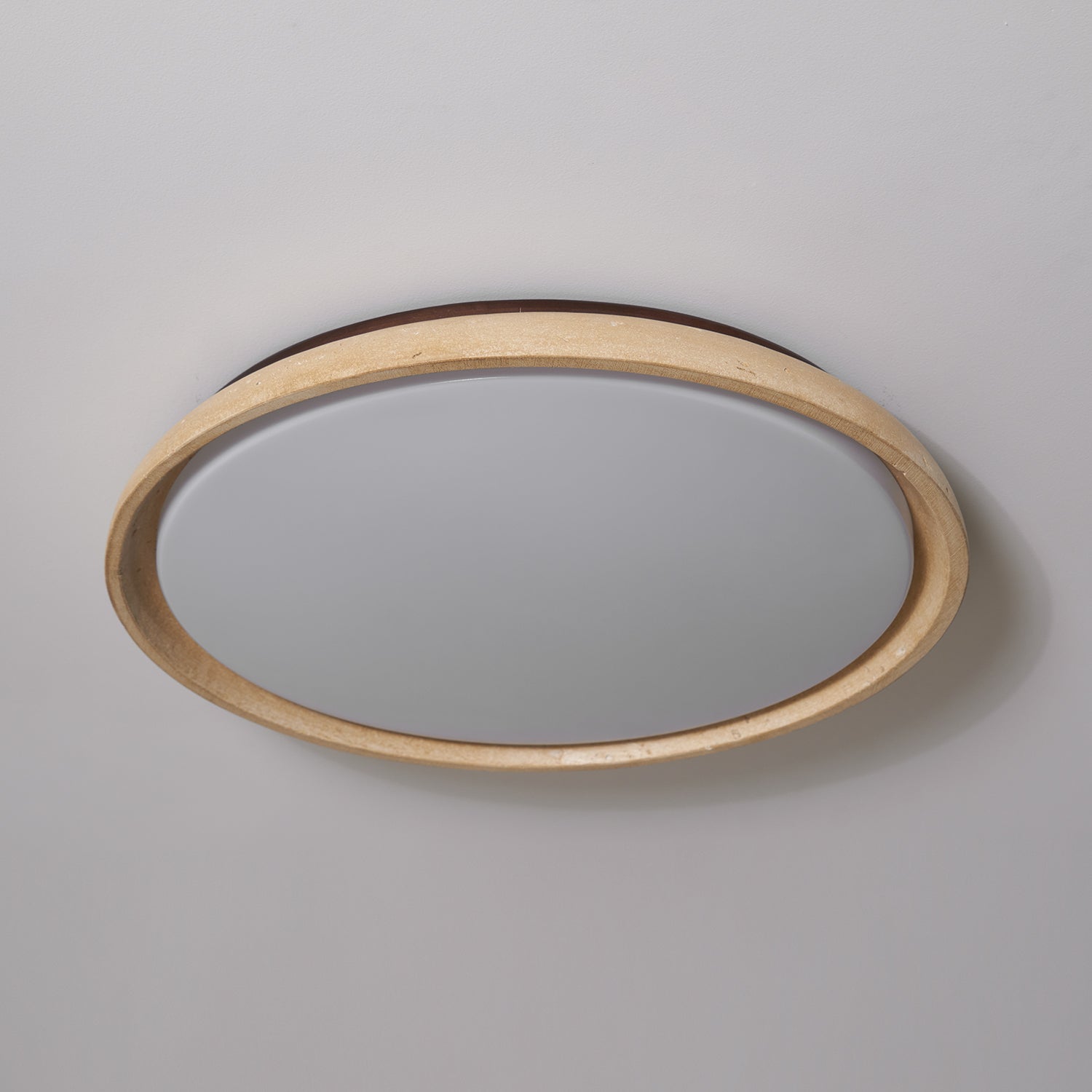 Plafonnier Depiara travertin bois LED 3000K beige éclairage plafond salon chambre hall salle de bain moderne minimaliste | Restfield