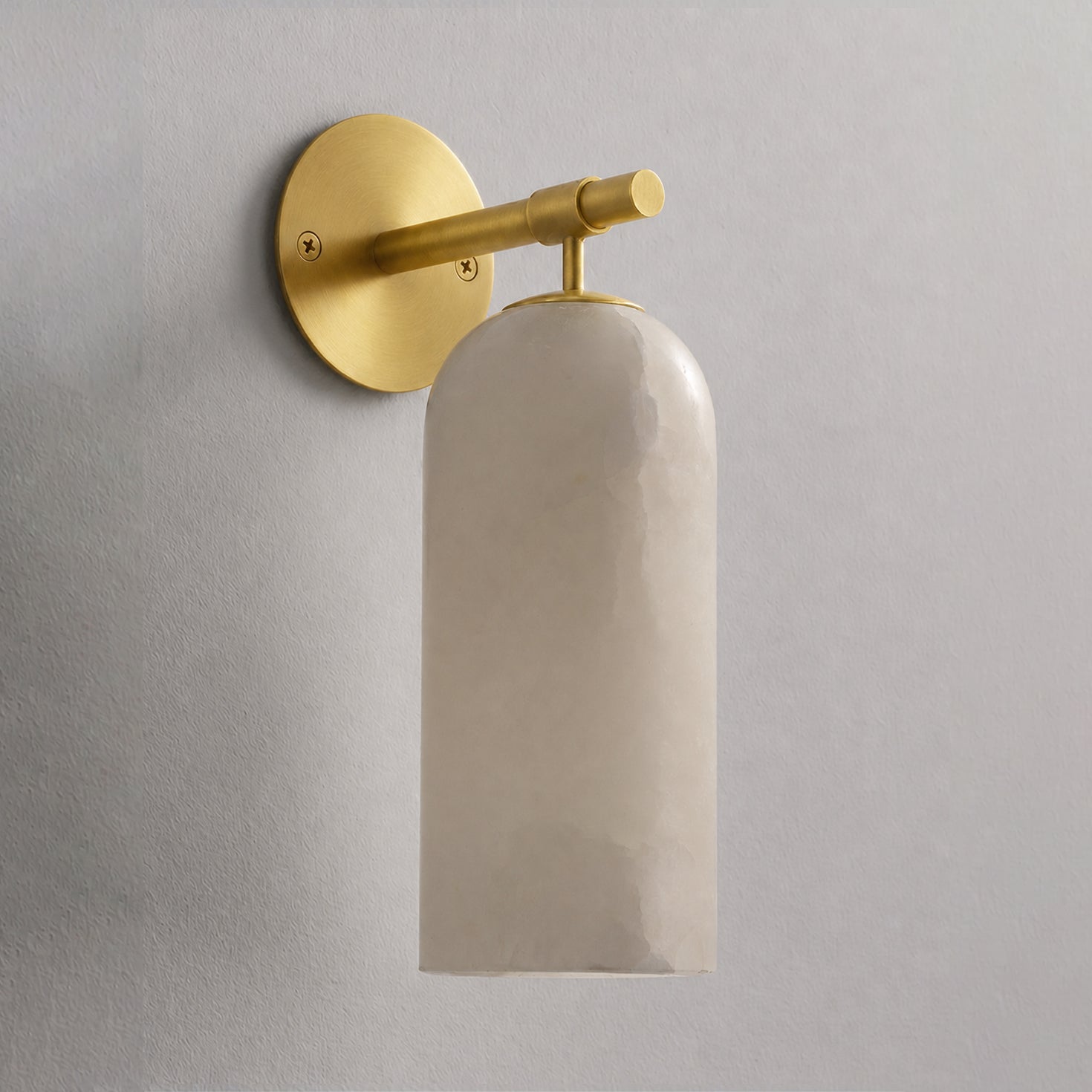 Albast Wandlamp Cilindervorm Minimalistisch Gouden Armatuur Warme Gloed Verlichting | Sansoti