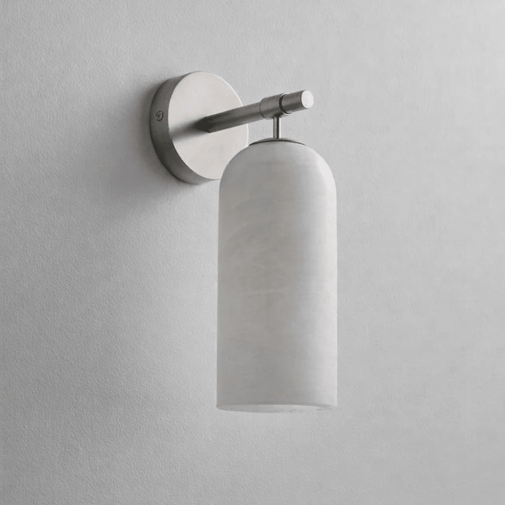 Albast Wandlamp Cilindervorm Minimalistisch Gouden Armatuur Warme Gloed Verlichting | Sansoti