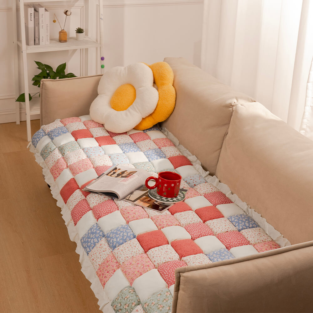 Bankhoes Katoen met Gewatteerde Beschermlaag 60x180cm Antislip Meubelbeschermer Zithoezen Diverse Kleuren | Sansoti